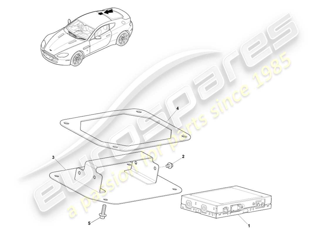 aston martin v8 vantage (2005) sintonizador dab, 14my diagrama de piezas