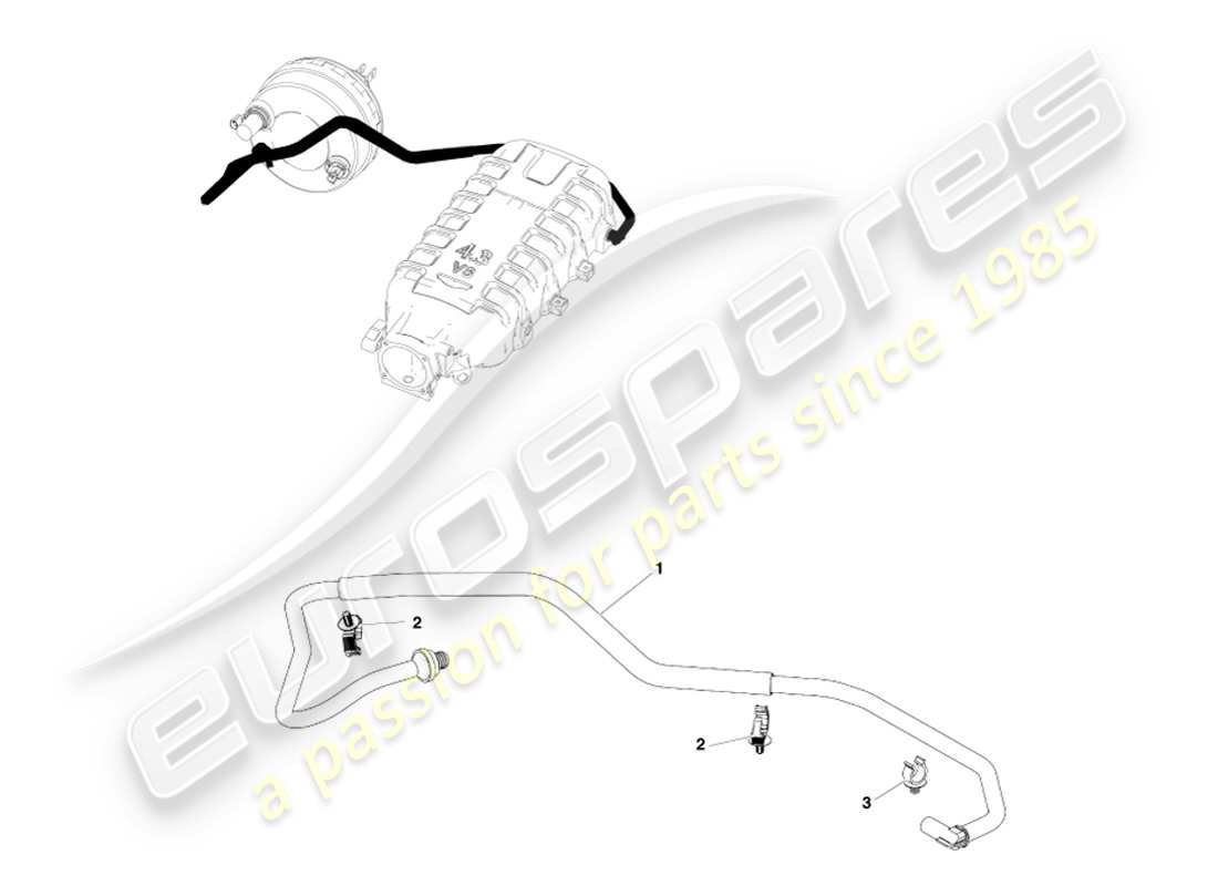 aston martin v8 vantage (2005) diagrama de piezas del tubo de vacío, lado derecho