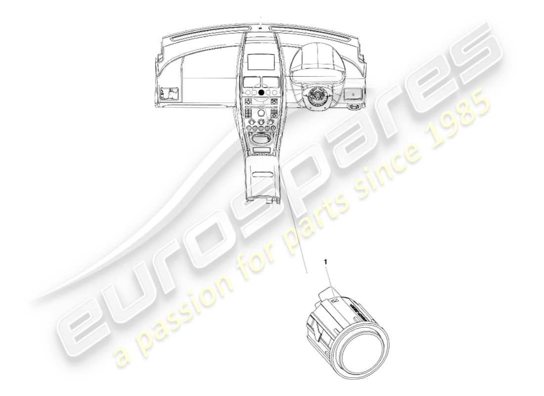 aston martin v8 vantage (2005) diagrama de piezas del botón de inicio