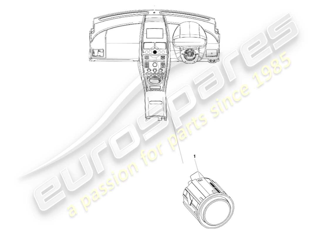 aston martin v8 vantage (2007) diagrama de piezas del botón de inicio