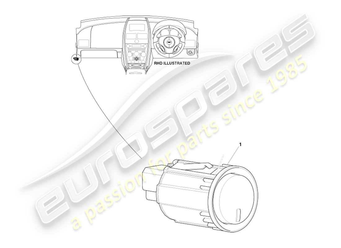 aston martin v8 vantage (2007) diagrama de piezas del interruptor de liberación del llenado de combustible