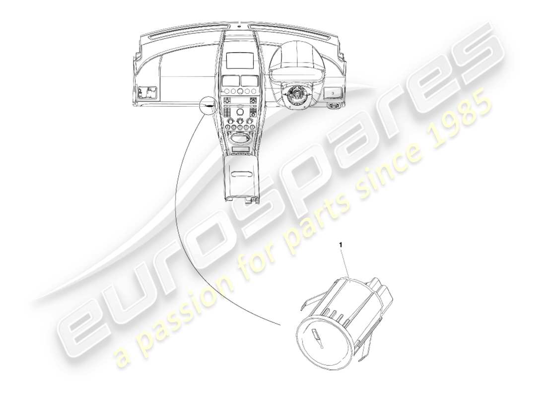 aston martin v8 vantage (2005) diagrama de piezas del interruptor de la guantera
