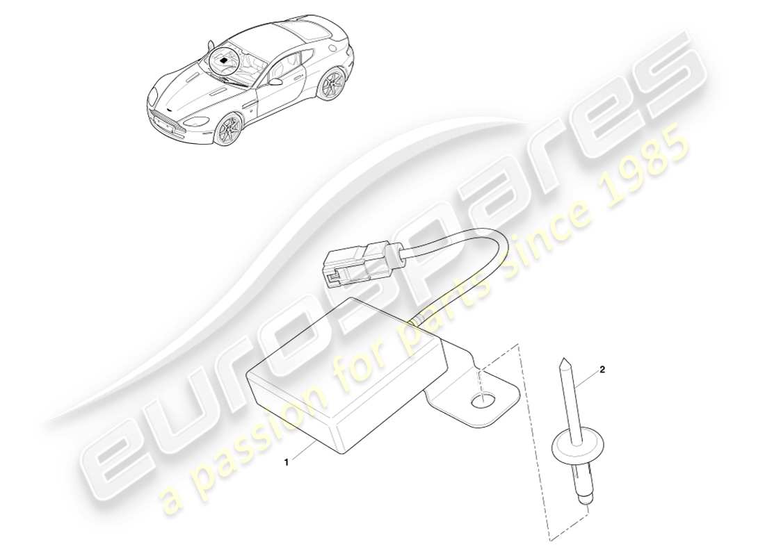 aston martin v8 vantage (2005) antena wi-fi, diagrama de pieza 16my