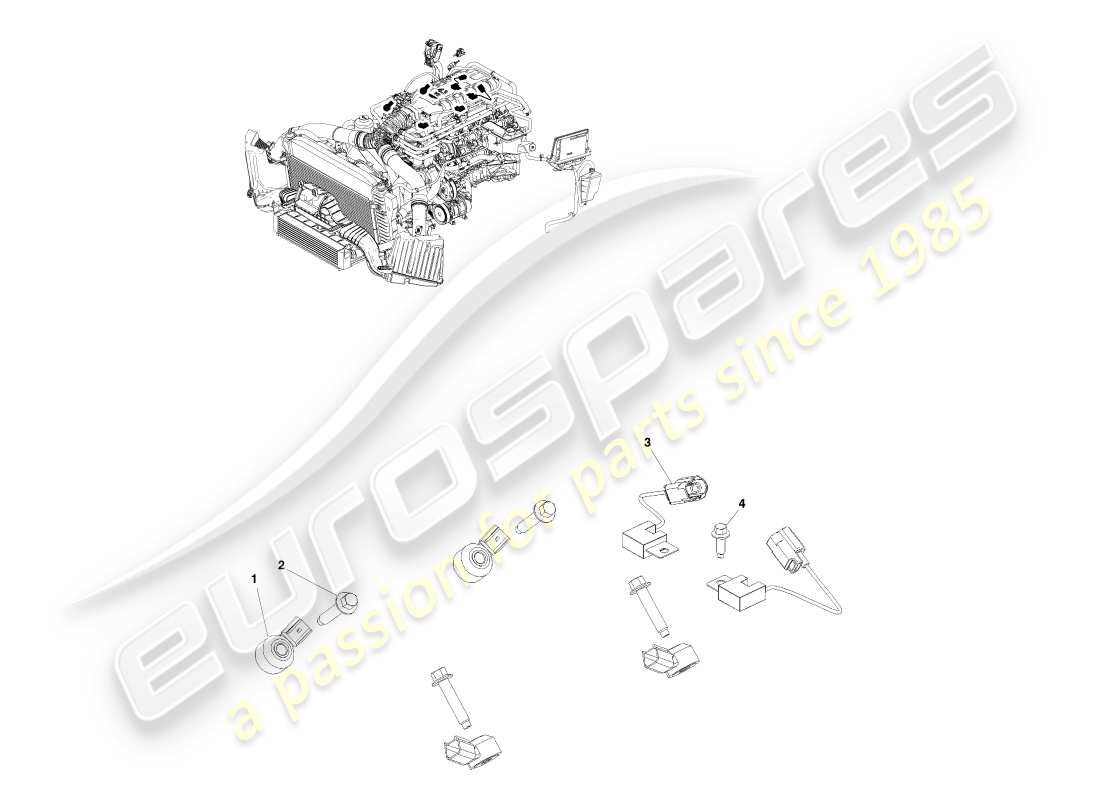 un diagrama de piezas del catálogo de piezas aston martin v8 vantage (2005)