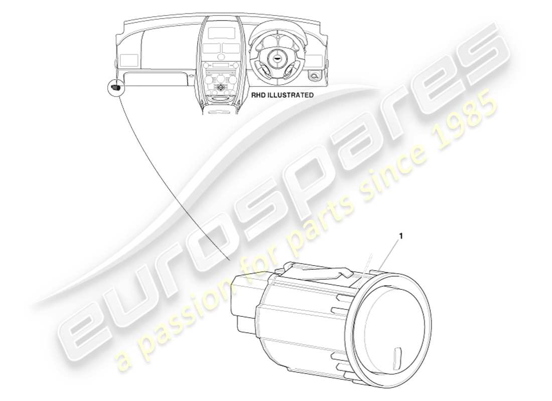 aston martin v8 vantage (2005) diagrama de piezas del interruptor de liberación del llenado de combustible