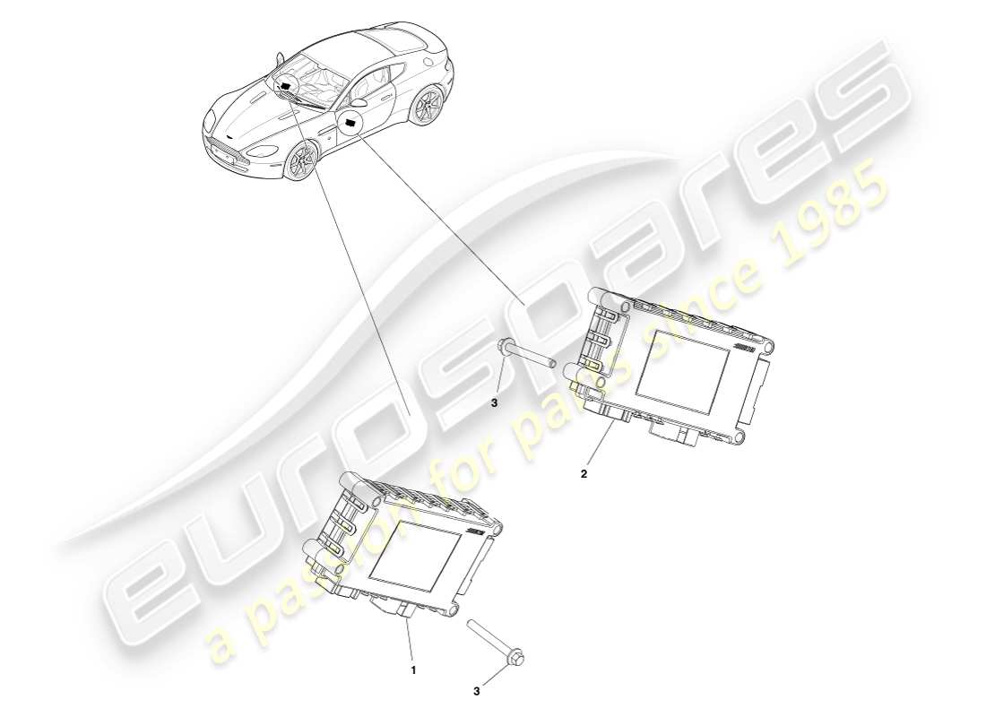 aston martin v8 vantage (2005) diagrama de piezas de control multifunción