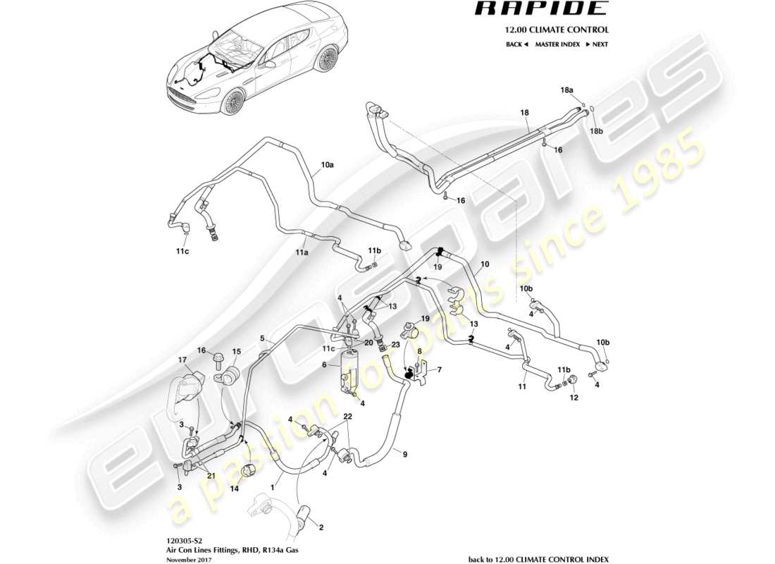 diagrama de pieza que contiene el número de pieza hd23-87024-aa
