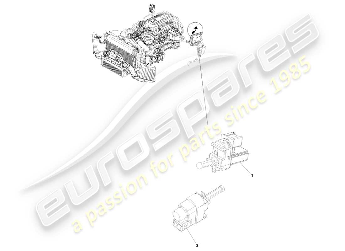 aston martin v8 vantage (2005) diagrama de piezas del interruptor del pedal del embrague