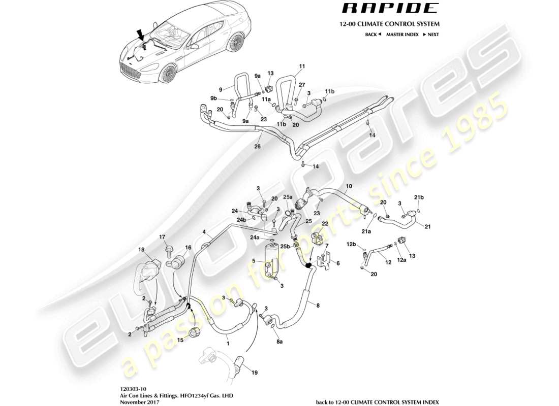 diagrama de pieza que contiene el número de pieza hd43-19d602-aa
