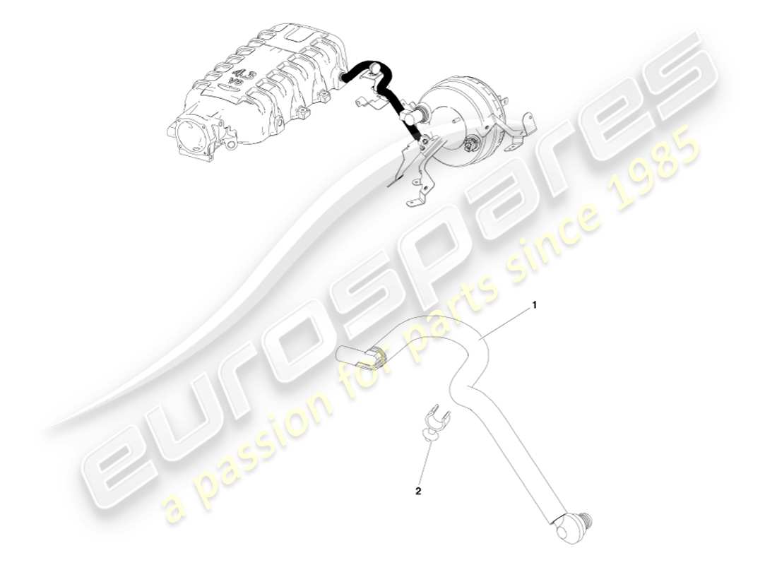 aston martin v8 vantage (2005) diagrama de piezas del tubo de vacío, lhd