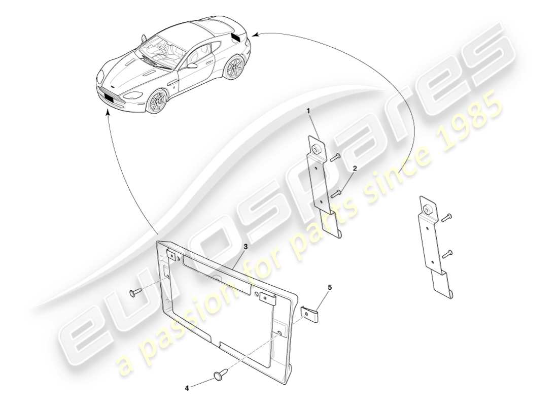 un diagrama de piezas del catálogo de piezas aston martin v8 vantage (2007)