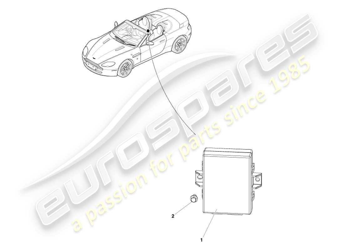 aston martin v8 vantage (2005) diagrama de piezas del controlador tonneau latch