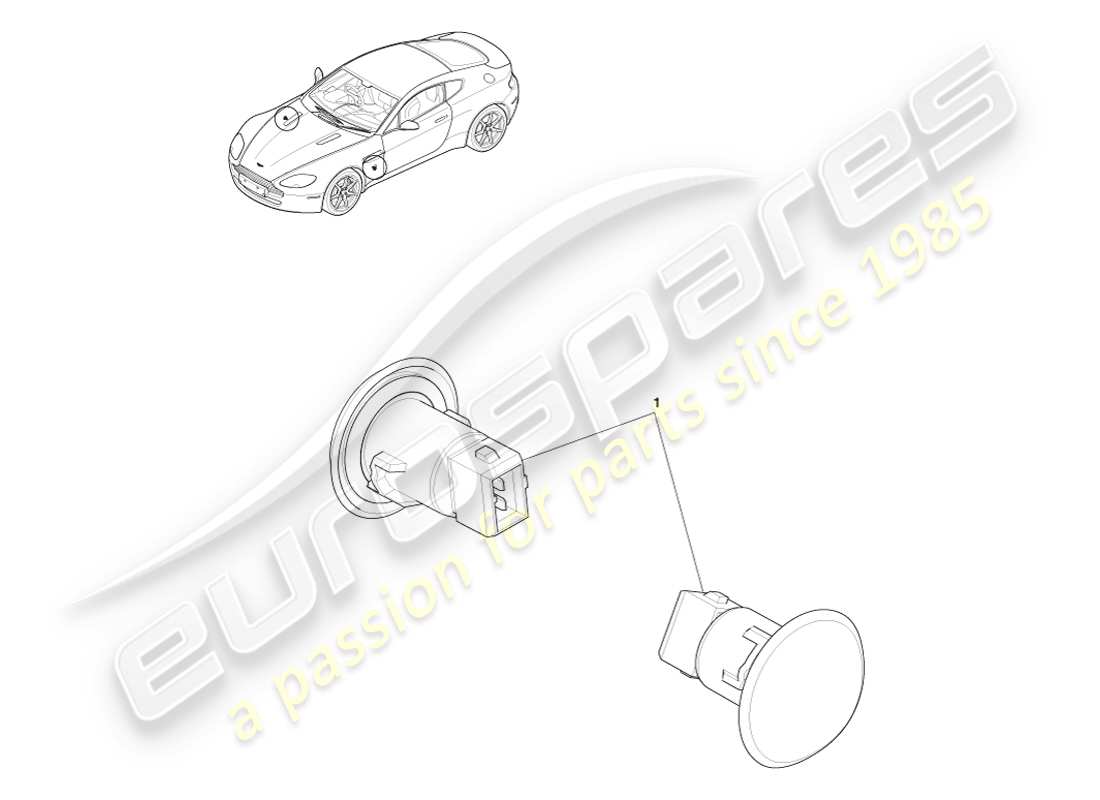 aston martin v8 vantage (2005) diagrama de piezas de repetidores laterales
