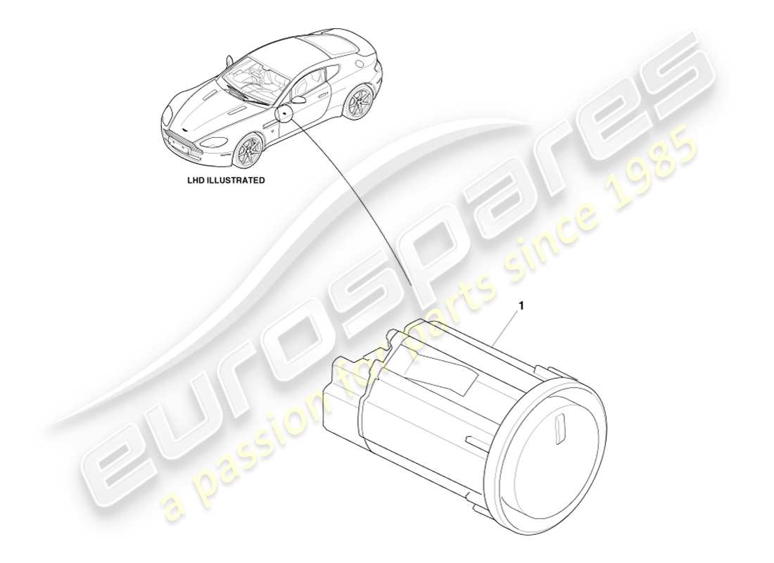 aston martin v8 vantage (2005) diagrama de piezas del interruptor de protección reducido