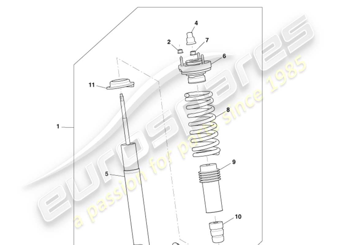 un diagrama de piezas del catálogo de piezas Aston Martin DB9 (2004)