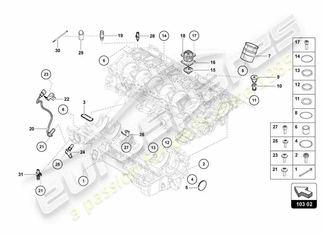 diagrama de pieza que contiene el número de pieza 07m103937a