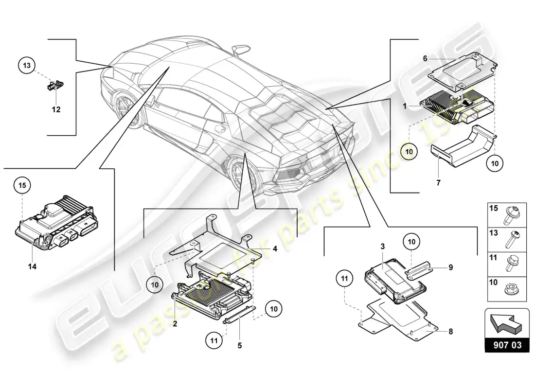 lamborghini lp720-4 coupe 50 (2014) electricidad diagrama de piezas