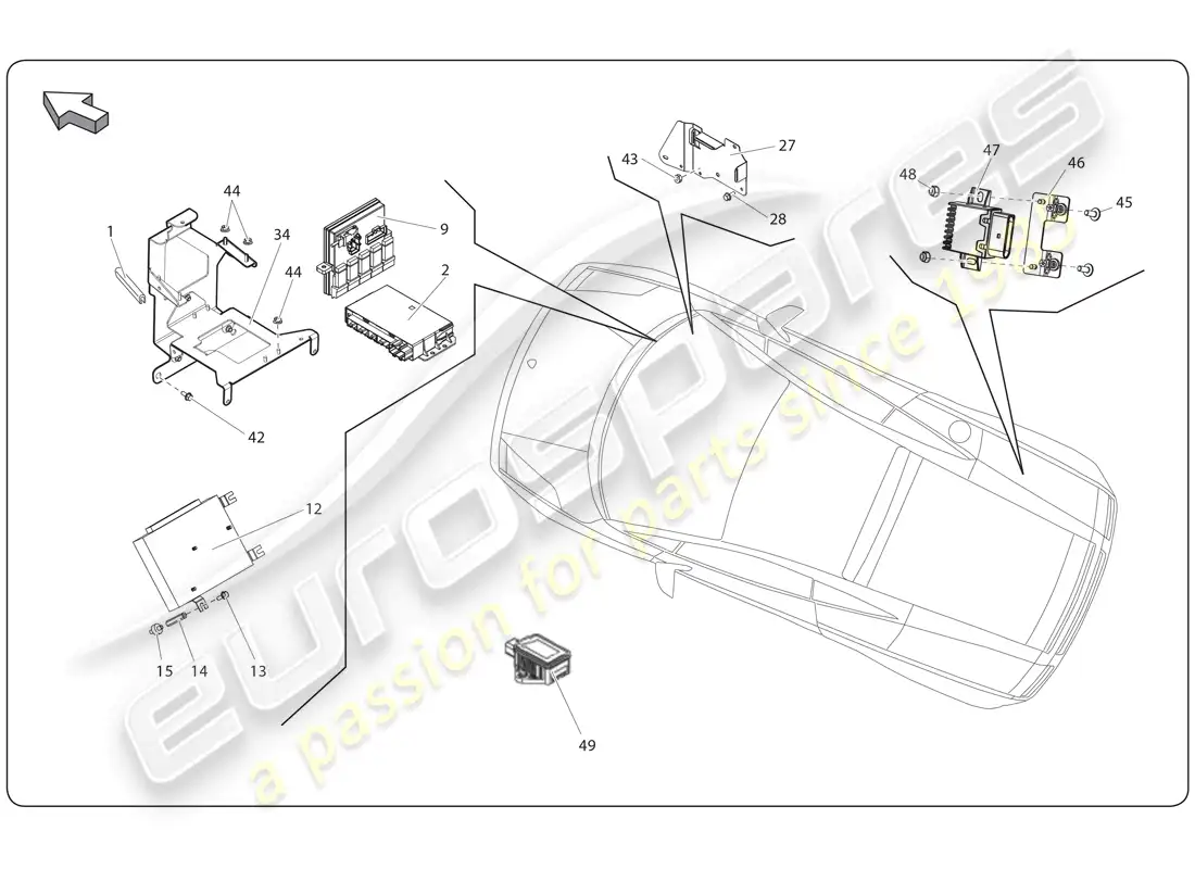 lamborghini super trofeo (2009-2014) electricidad diagrama de piezas