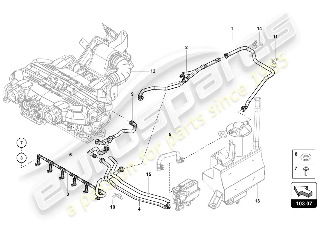 lamborghini lp720-4 coupe 50 (2014) ventilación para tapa de culata diagrama de pieza