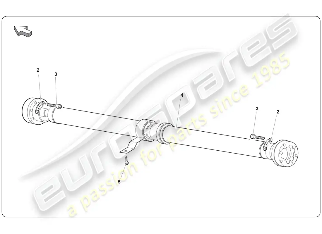 lamborghini super trofeo (2009-2014) eje de accionamiento diagrama de piezas