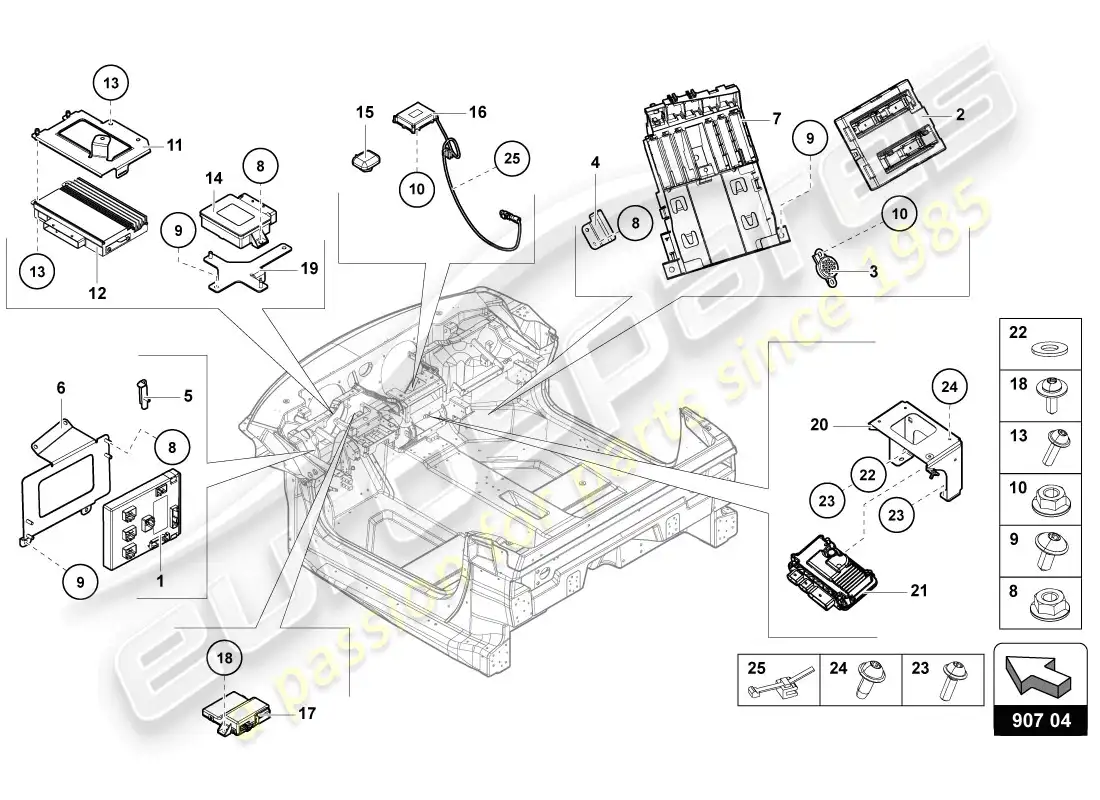 lamborghini lp720-4 coupe 50 (2014) electricidad diagrama de piezas