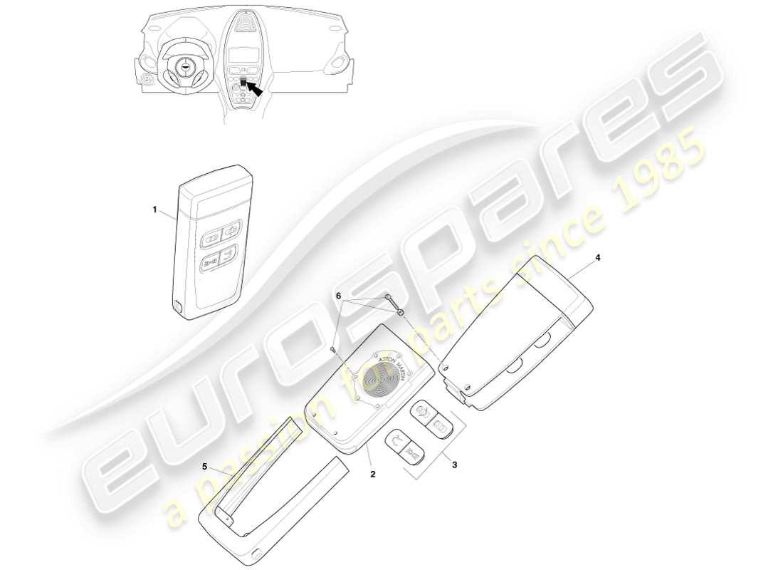 aston martin one-77 (2011) transmisor, diagrama de piezas rke