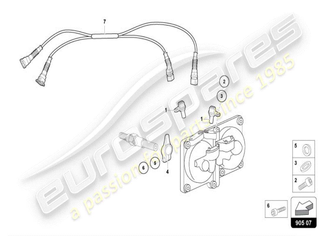 lamborghini diablo vt (1999) sensor de fase diagrama de piezas