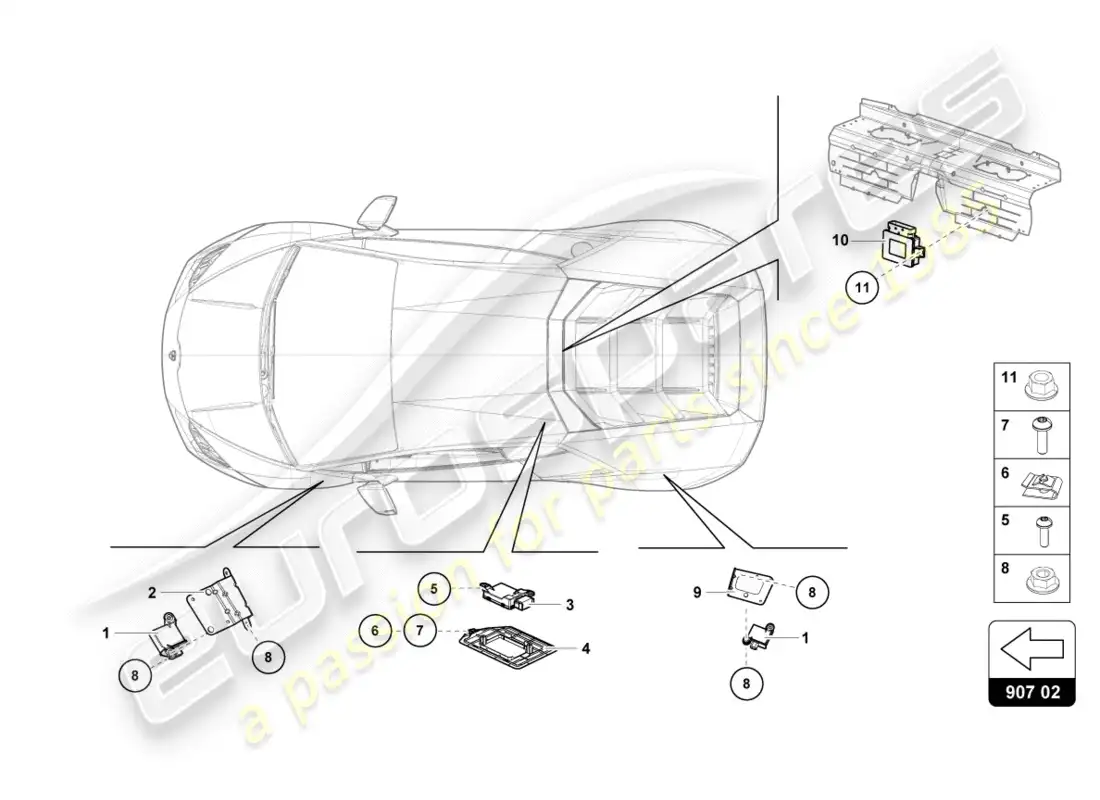 lamborghini lp580-2 coupe (2017) pulsador para aviso de presión de neumáticos diagrama de piezas