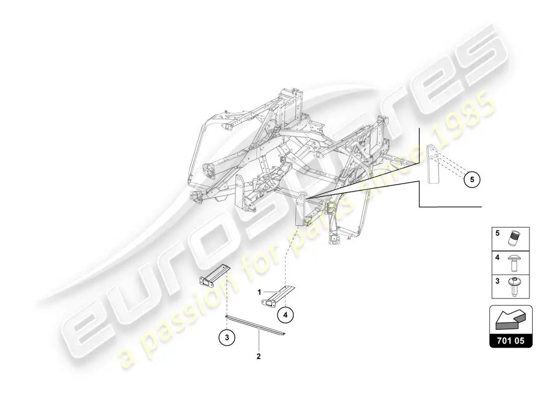 lamborghini centenario coupe (2017) marco de adorno parte trasera diagrama de piezas