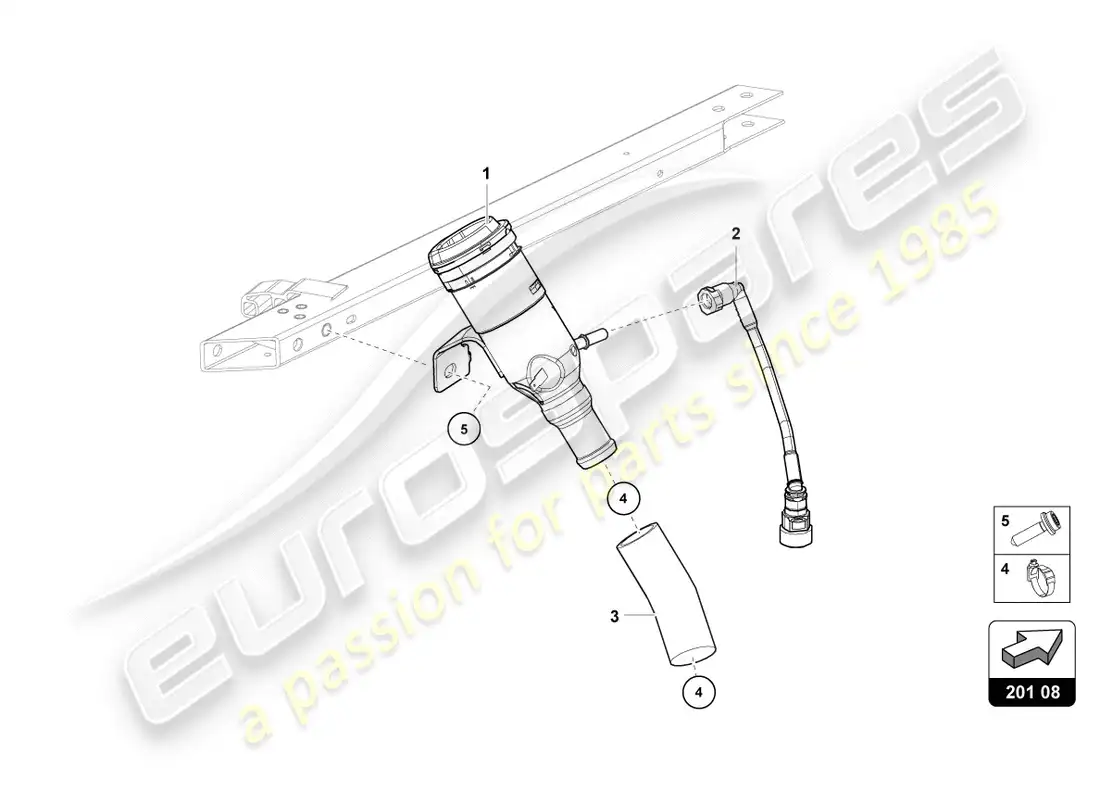 lamborghini lp580-2 coupe (2019) cuello de llenado de combustible diagrama de piezas
