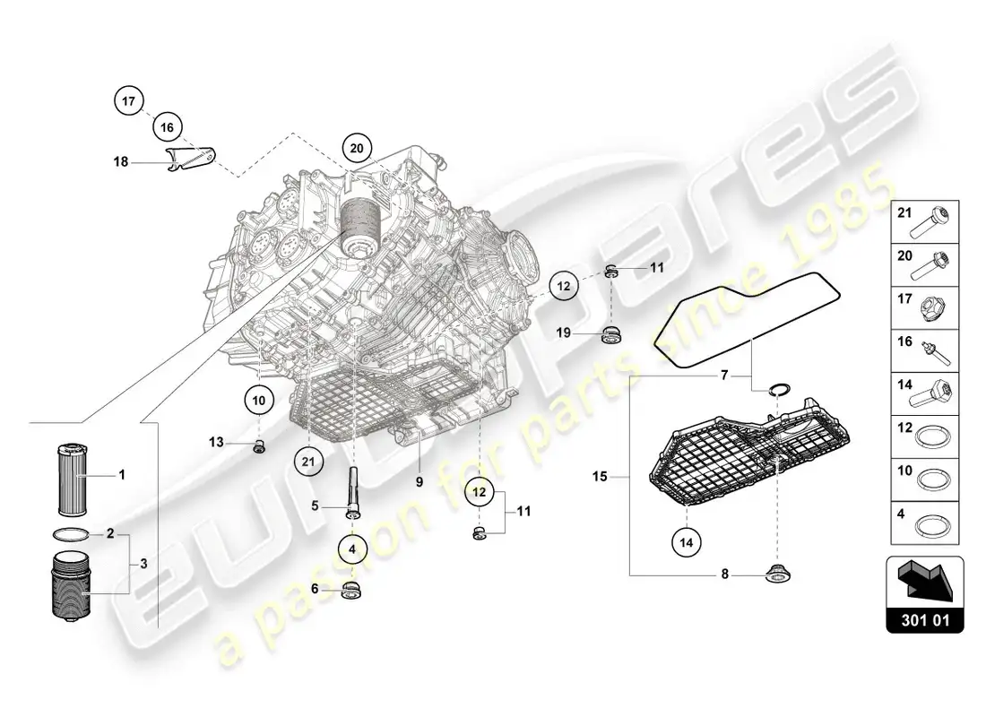 lamborghini lp610-4 coupe (2017) filtro de aceite diagrama de piezas