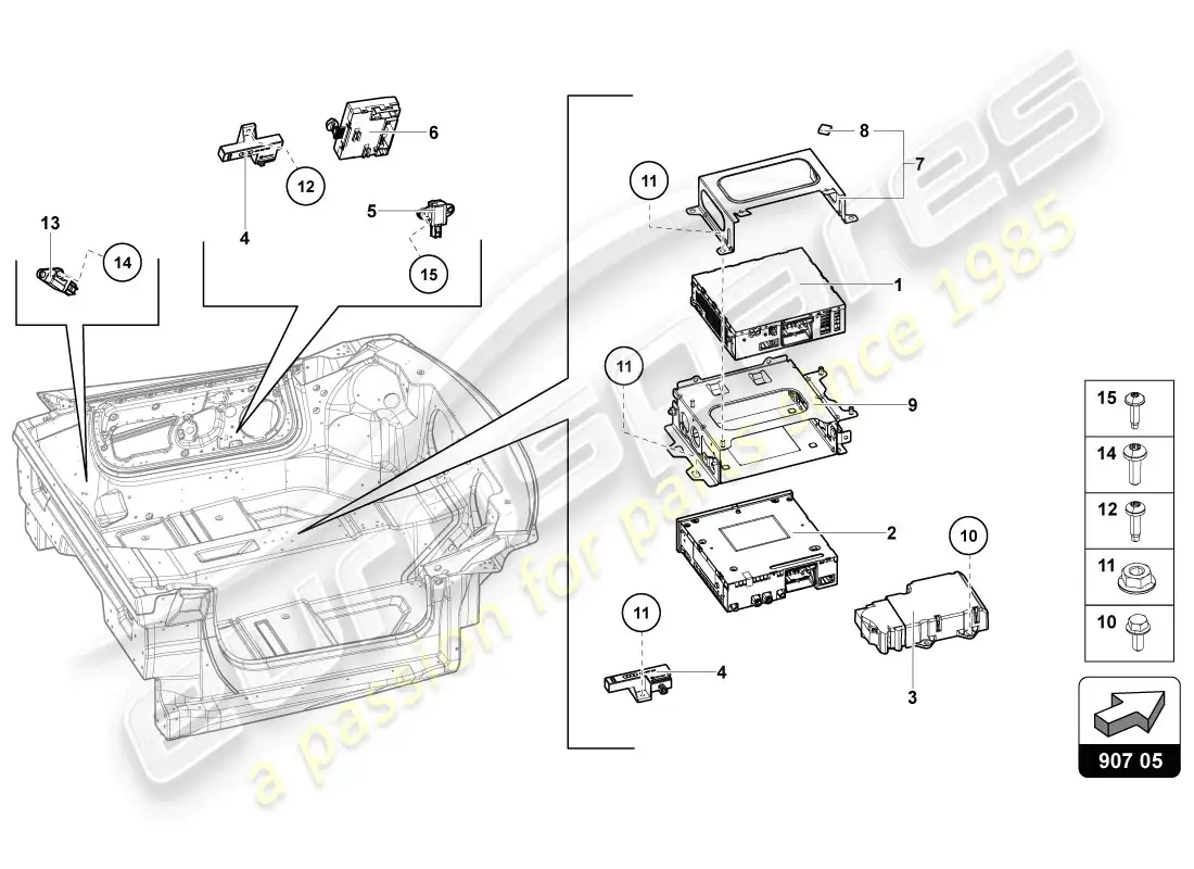 lamborghini lp720-4 coupe 50 (2014) electricidad diagrama de piezas