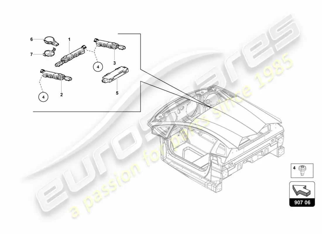 lamborghini centenario roadster (2017) aéreo diagrama de piezas