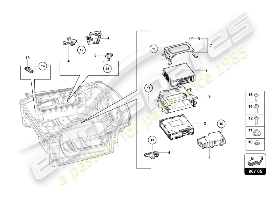 lamborghini centenario roadster (2017) electricidad diagrama de piezas