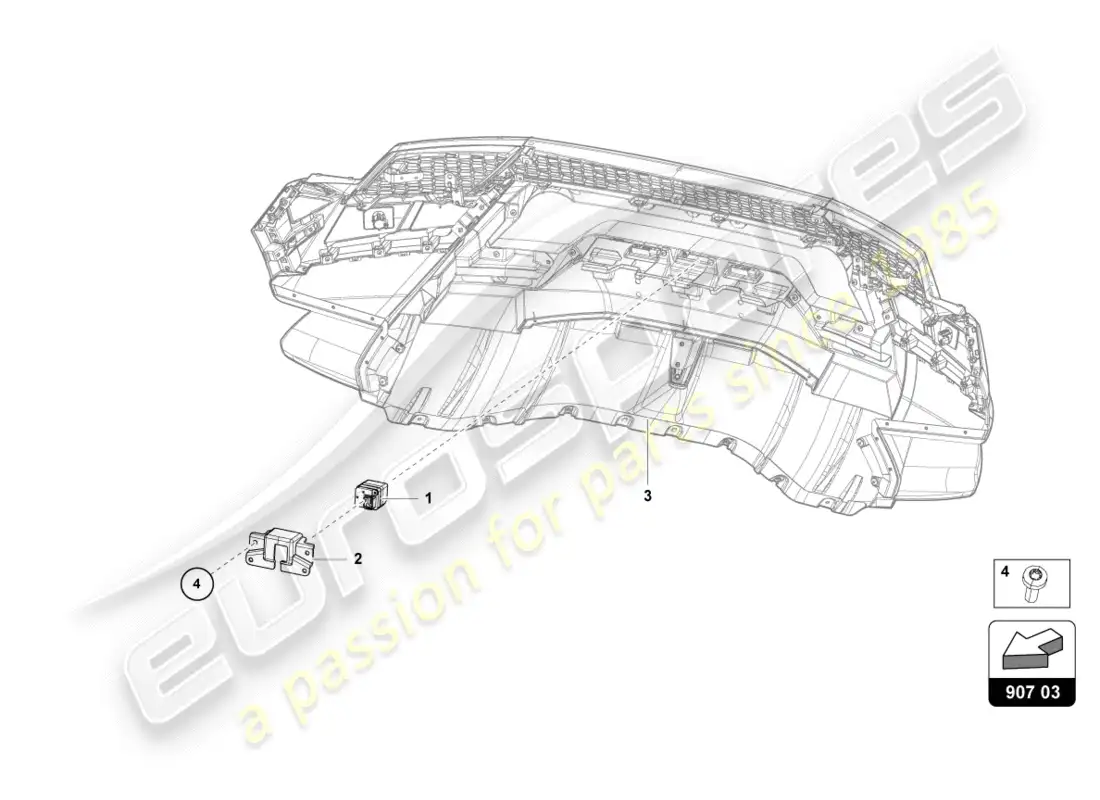 lamborghini performante spyder (2020) cámara de marcha atrás diagrama de piezas