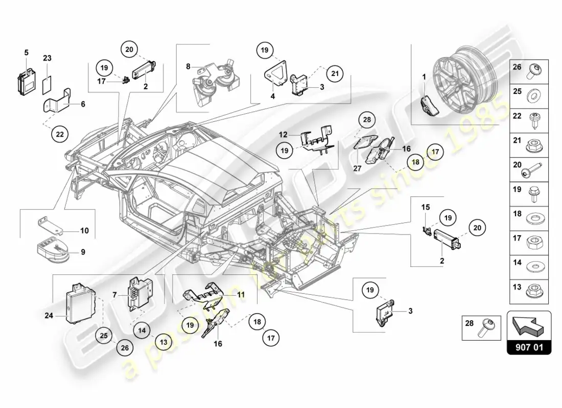 lamborghini centenario roadster (2017) electricidad diagrama de piezas