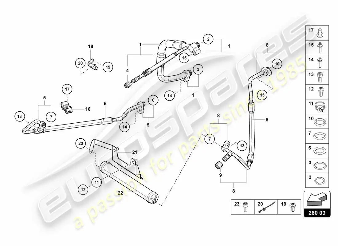 lamborghini centenario coupe (2017) diagrama de piezas de aire