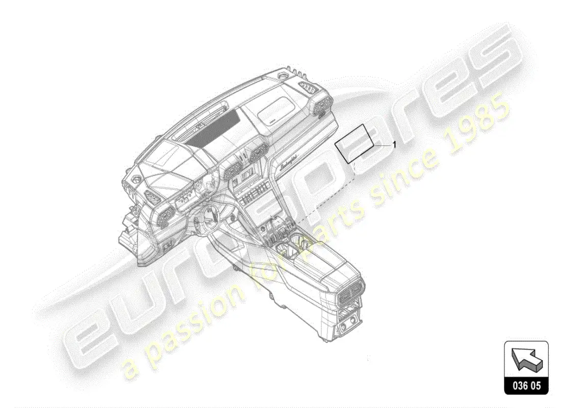 lamborghini urus (accessories) protección contra impactos diagrama de piezas