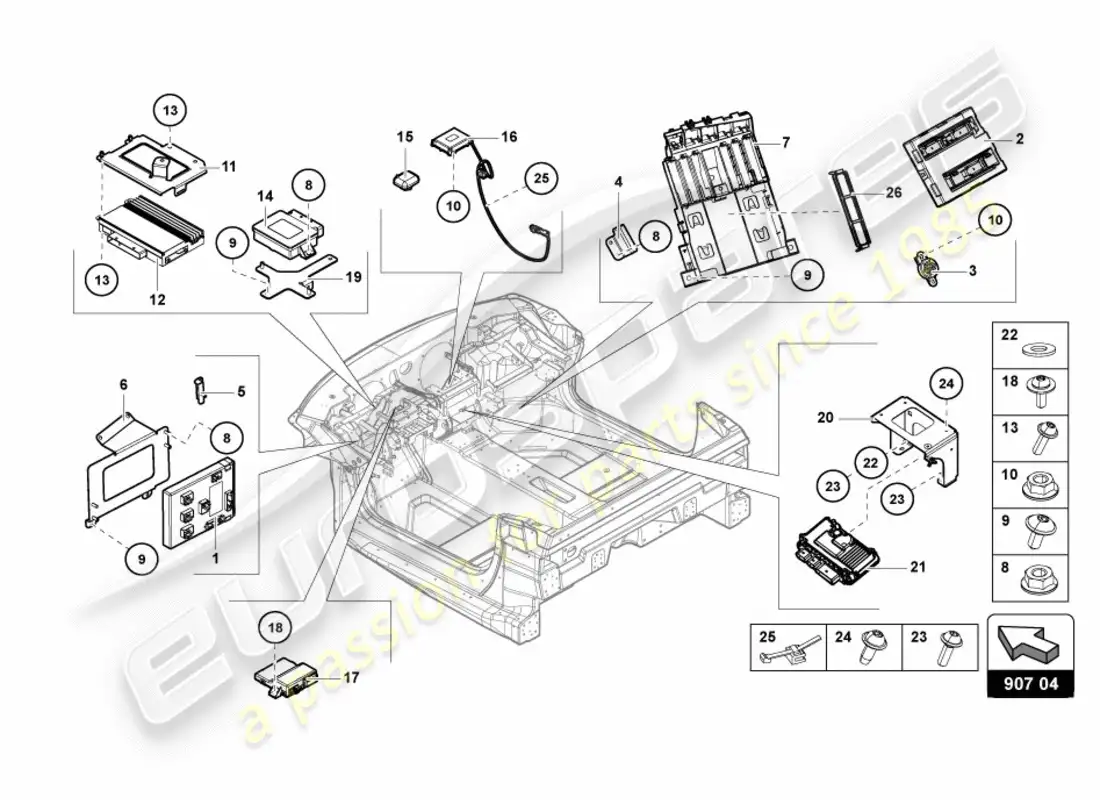 lamborghini centenario roadster (2017) electricidad diagrama de piezas