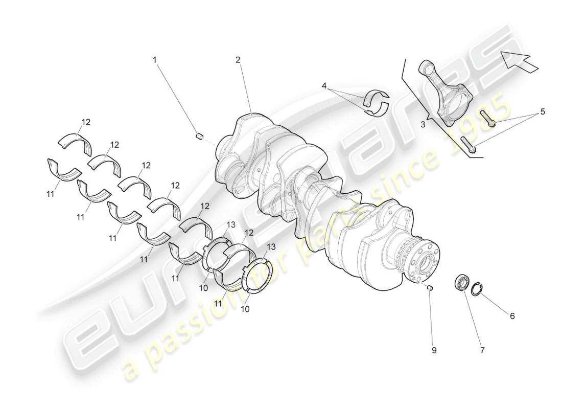 lamborghini gallardo spyder (2007) cigüeñal diagrama de piezas