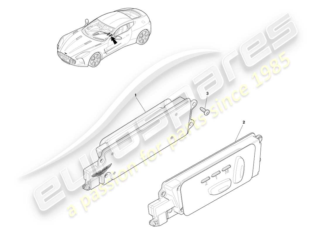aston martin one-77 (2011) ajuste del asiento delantero diagrama de piezas