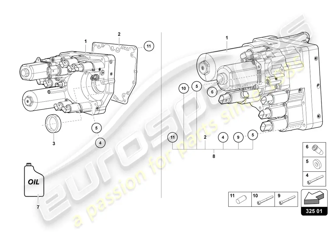 lamborghini lp700-4 roadster (2017) unidad de control hidráulico diagrama de piezas