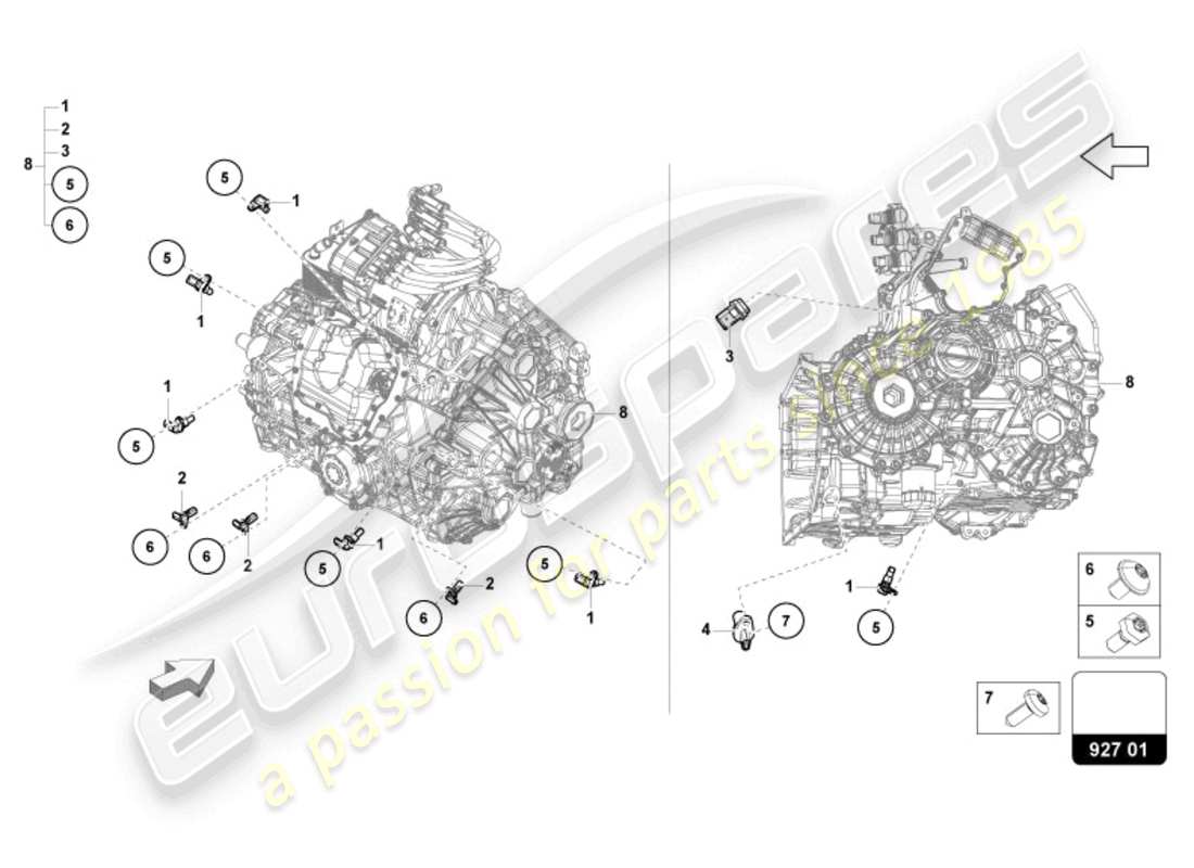 lamborghini revuelto coupe (2024) diagrama de piezas del rotor del sensor