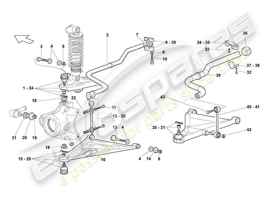 lamborghini lp640 coupe (2007) espoleta diagrama de piezas