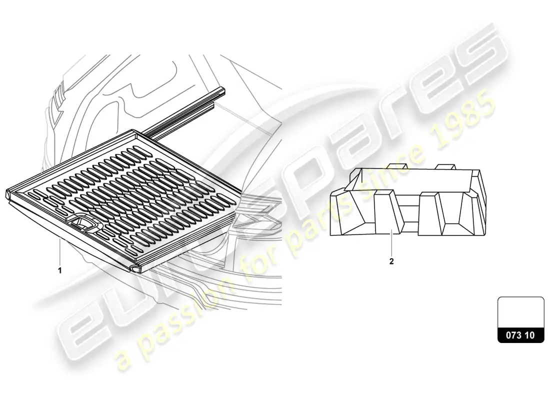 lamborghini urus (accessories) extensión para suelo de maletero diagrama de piezas