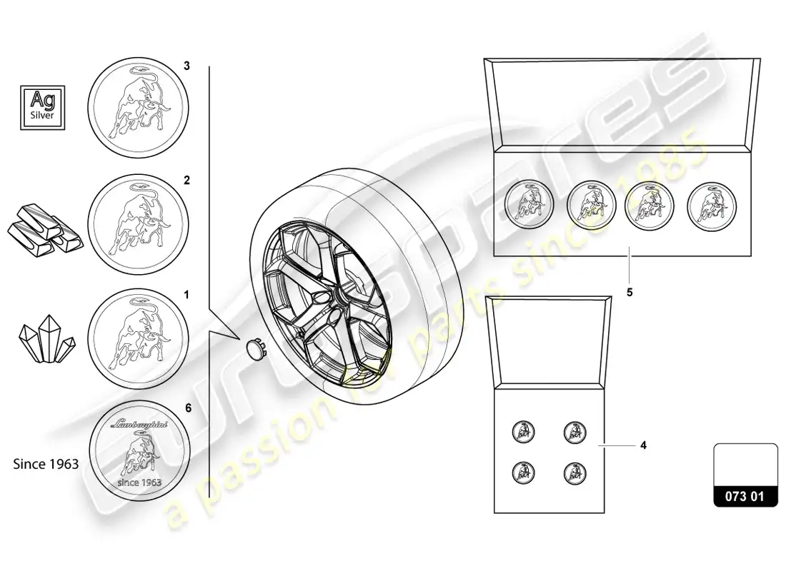 lamborghini urus (accessories) tapa de grasa diagrama de piezas