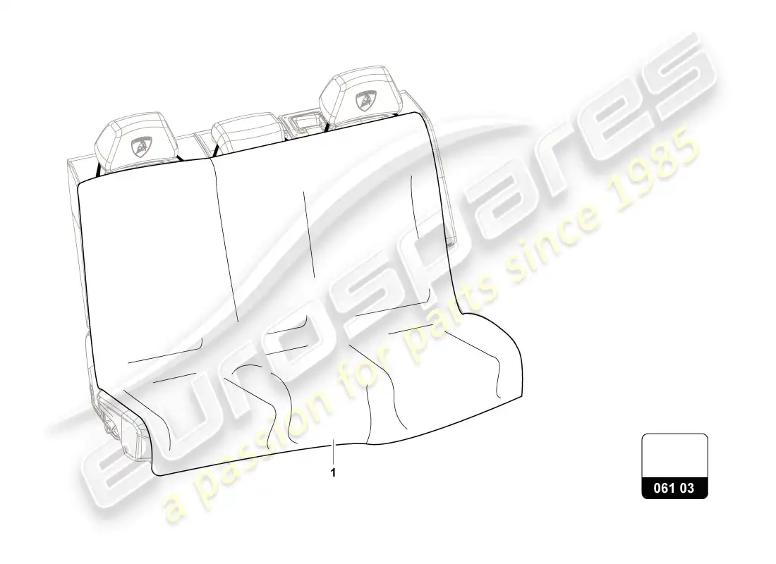 lamborghini urus (accessories) almohadilla del asiento diagrama de piezas