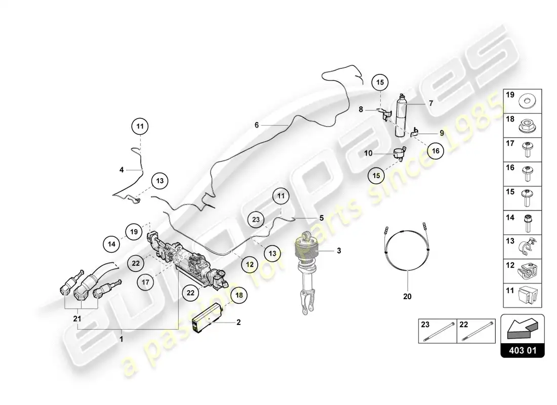 lamborghini lp580-2 coupe (2018) aparato para levantar diagrama de piezas