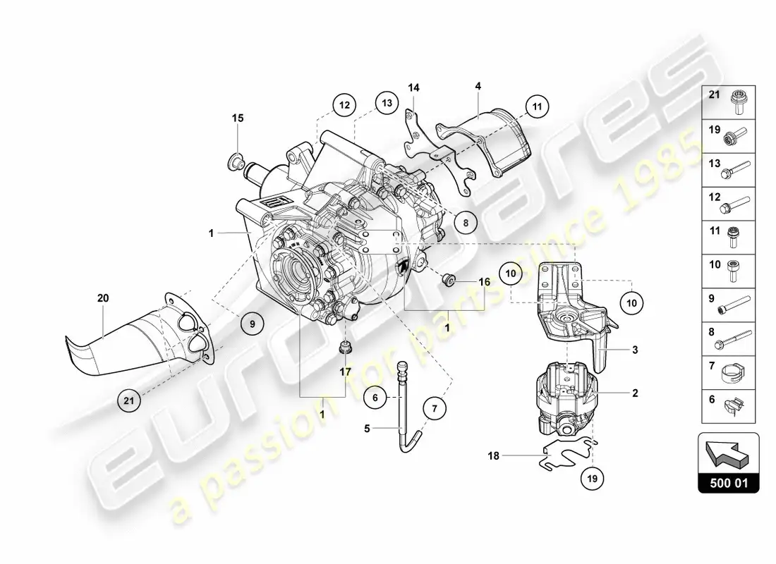 lamborghini centenario coupe (2017) diagrama de pieza del diferencial trasero