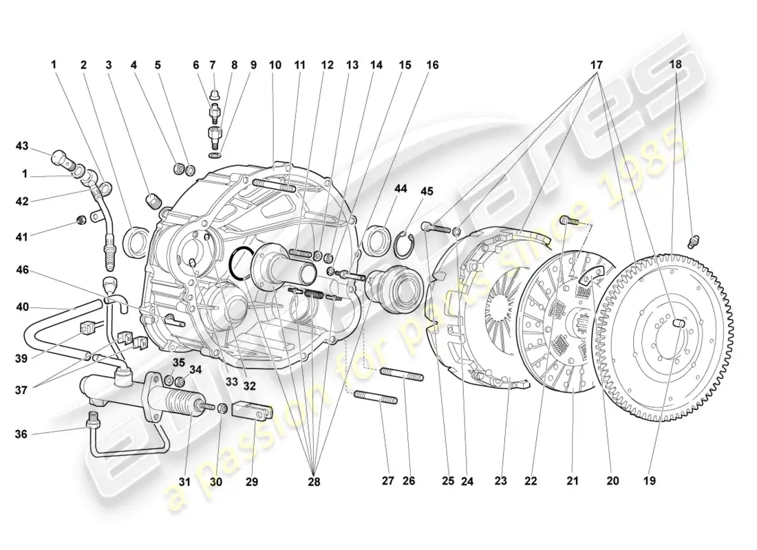 lamborghini murcielago coupe (2002) acoplamiento rhd diagrama de piezas